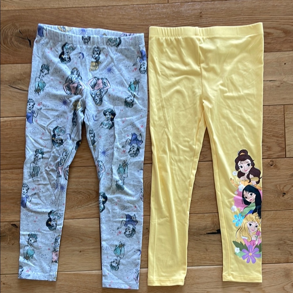 Disney Princess Leggings Set Gray and Yellow size 6